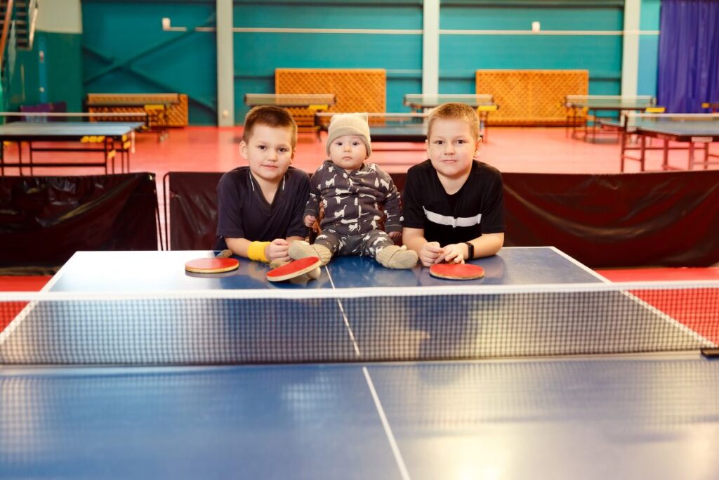 Kids with table tennis