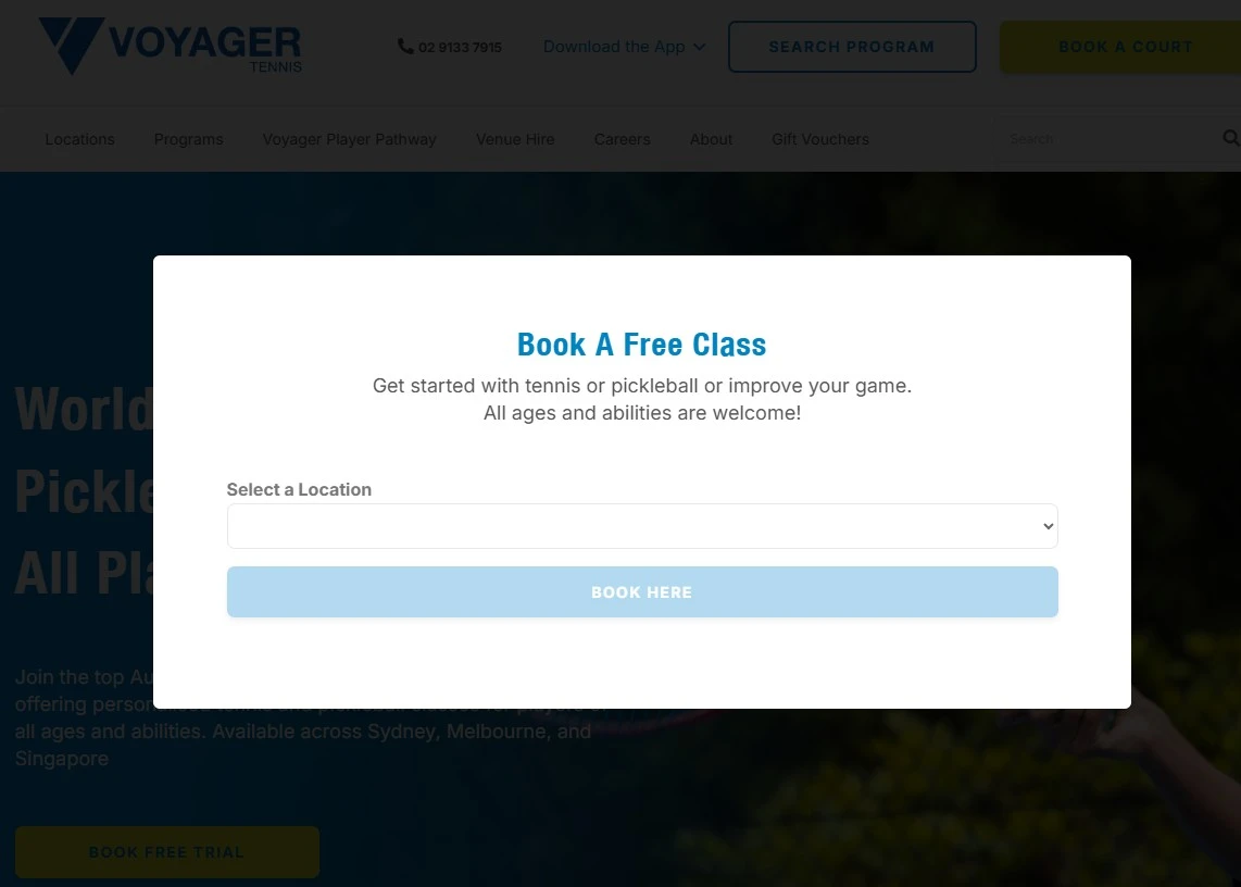 How to book a free trial class