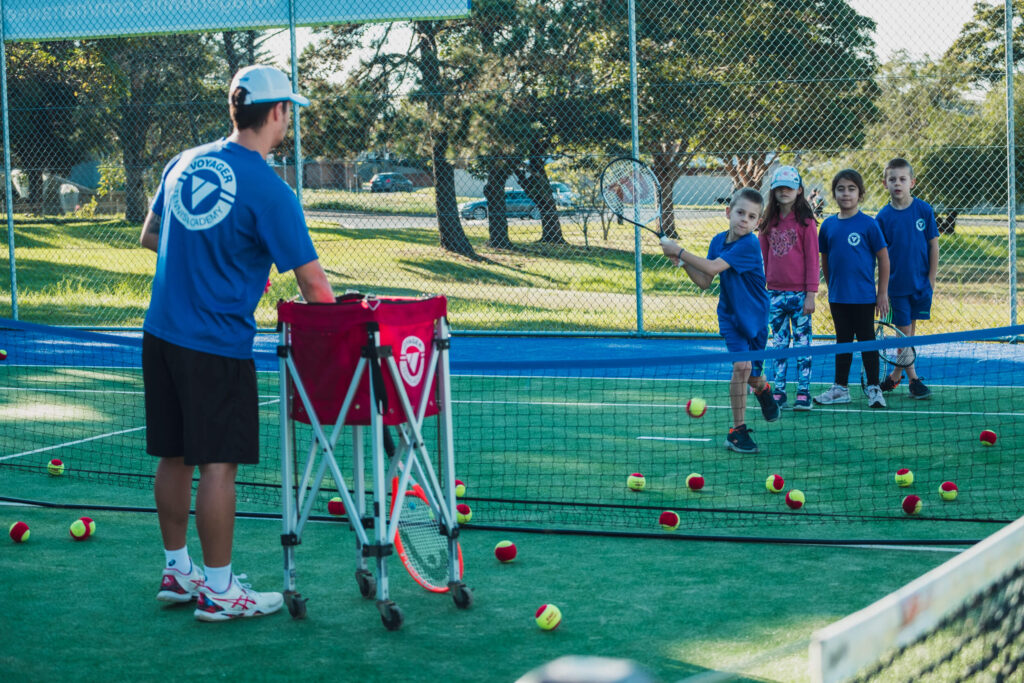 Basic tennis with kids during free trial