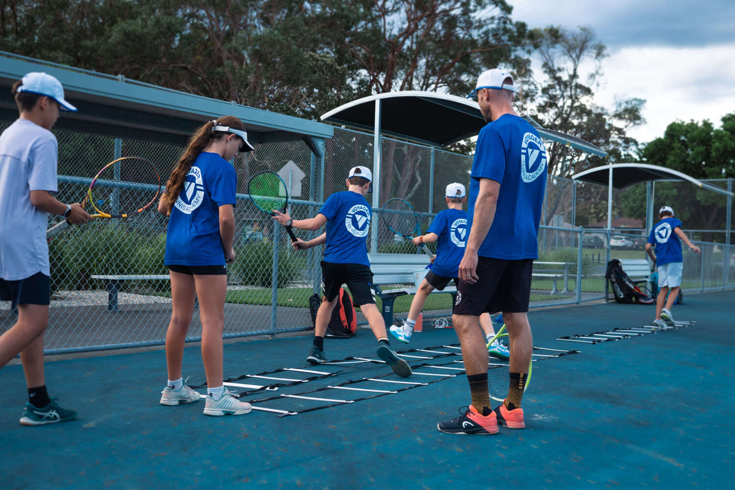 Junior players participating in UTR performance camps